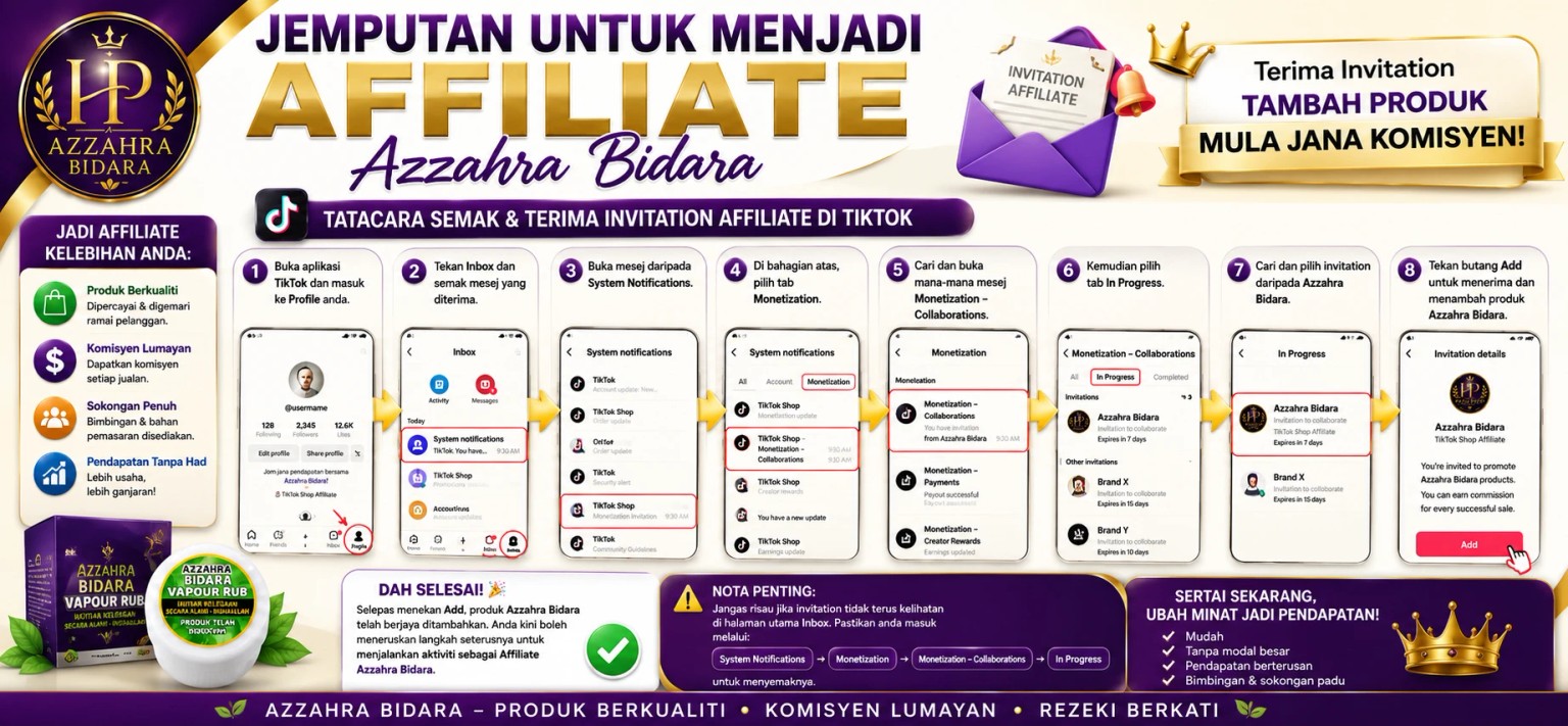 Jemputan untuk menjadi Affiliate Azzahra Bidara